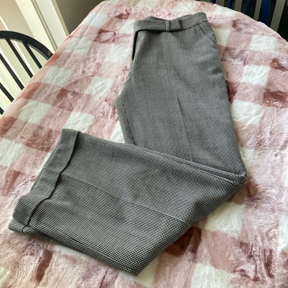 Talbots Black and White Checkered Pants